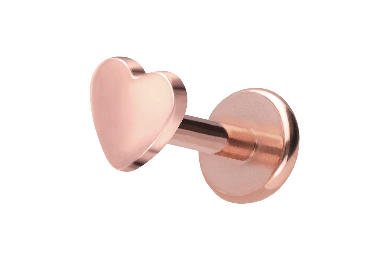 Titan Labret Piercing mit Push Fit HERZ